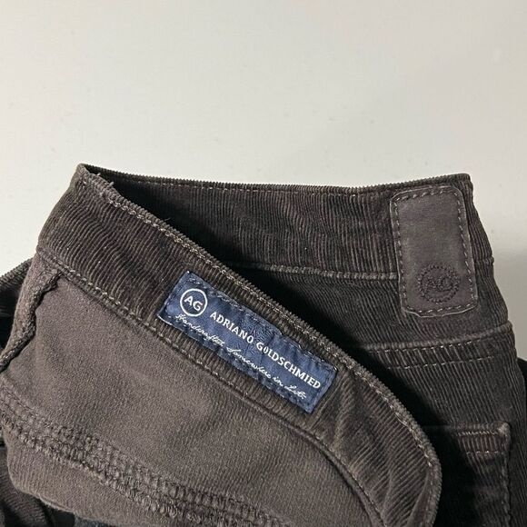 Ag Adriano Goldschmied The Stevie Slim Straight Corduroy Pants in Brown - Picture 7 of 12